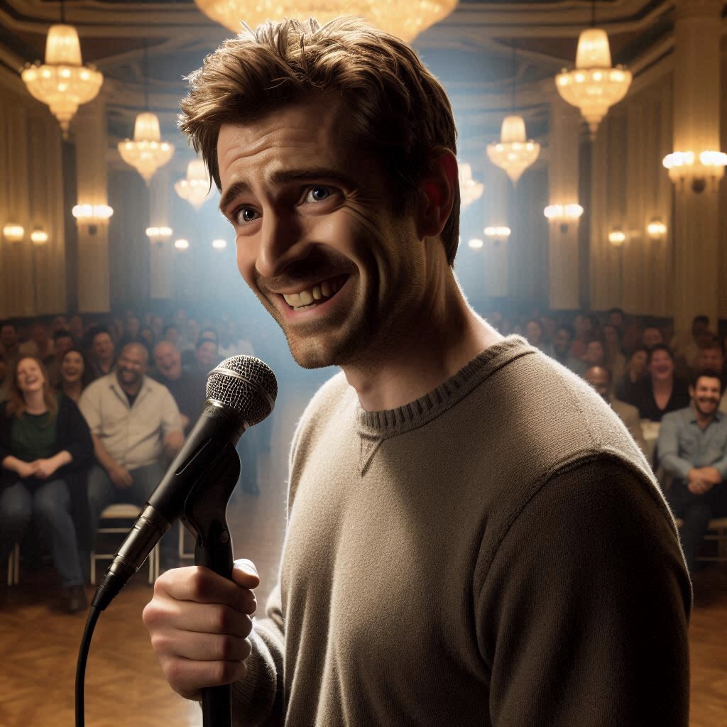 2024-07-12 Murdery Mystery Role-playing Game 8 Comedian performing on stage