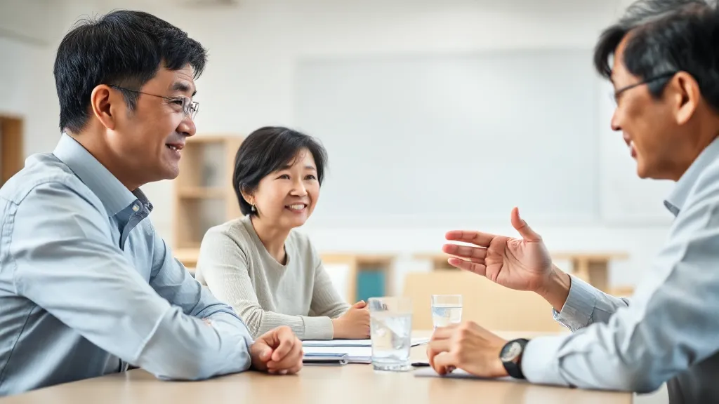 Professionals collaborating during a meeting